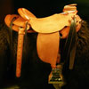 Douglas 38 Wade - tree by Rick Reed, 15 and 1/4 inch seat, Gullet - 7 and 1/2 inch by 6 and 1/4 inch by 4 inch, Horn 3 inch round, 90 degree bars, 7/8ths flat palte riggin, Cheyenne Roll, Sheridan Style Floral Carving bordered with Vaquero Lace.
